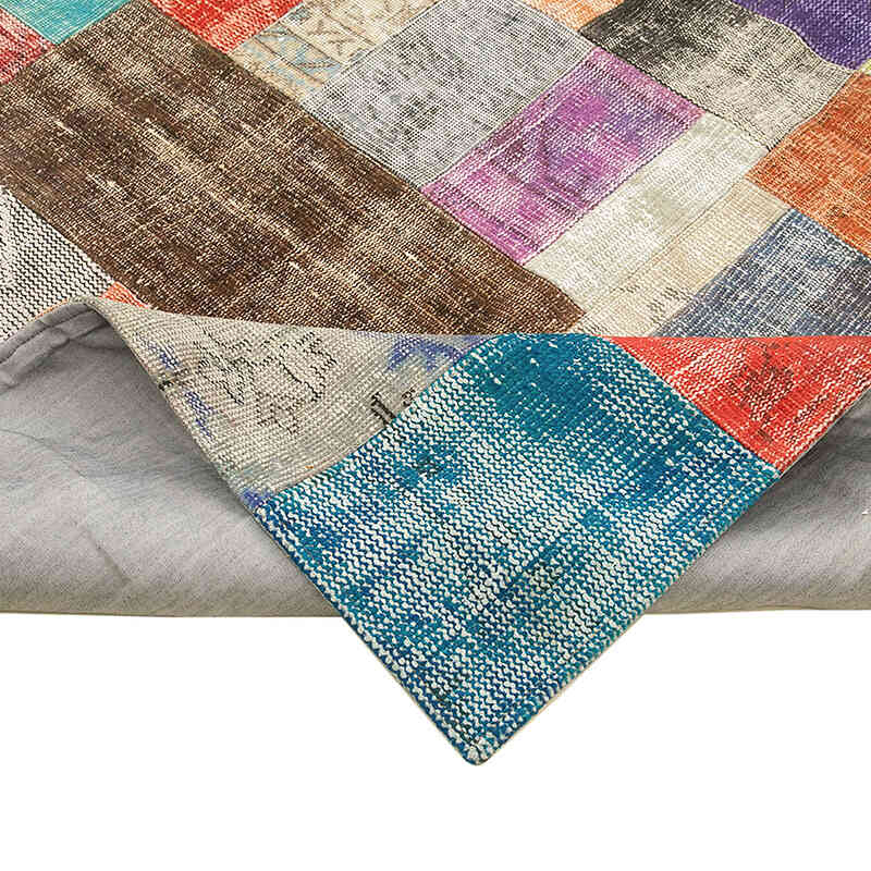 Multicolor Alfombra De Retazos Turca Sobre-teñida - 251 cm x 351 cm - K0049786