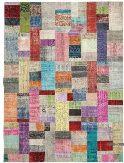 Çok Renkli Boyalı Patchwork Halı - 274 cm x 369 cm