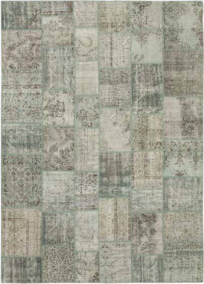 Mavi Boyalı Patchwork Halı - 250 cm x 350 cm