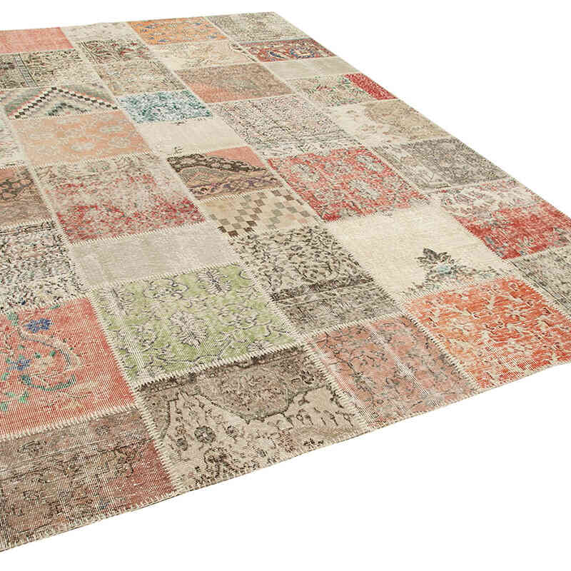 Patchwork Hand-Knotted Turkish Rug - 8' 2" x 11' 6" (98" x 138") - K0049808