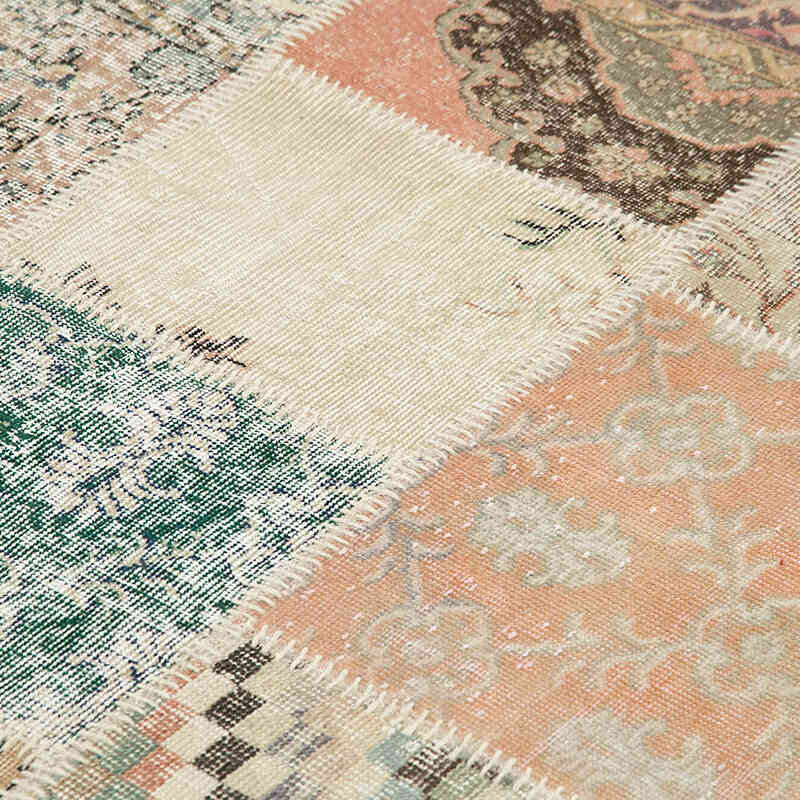 Patchwork Hand-Knotted Turkish Rug - 8' 2" x 11' 6" (98" x 138") - K0049808