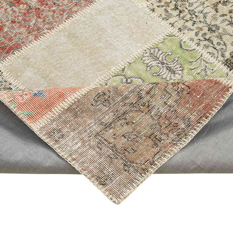 Patchwork Hand-Knotted Turkish Rug - 8' 2" x 11' 6" (98" x 138") - K0049808