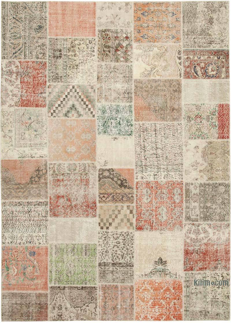 Patchwork Hand-Knotted Turkish Rug - 8' 2" x 11' 6" (98" x 138") - K0049808