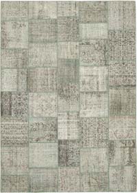 Patchwork Hand-Knotted Turkish Rug - 8' 2" x 11' 6" (98" x 138")