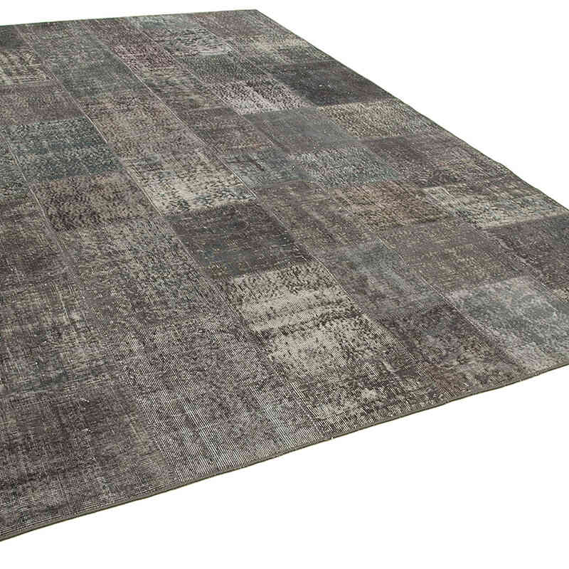 Gri Boyalı Patchwork Halı - 248 cm x 351 cm - K0049824