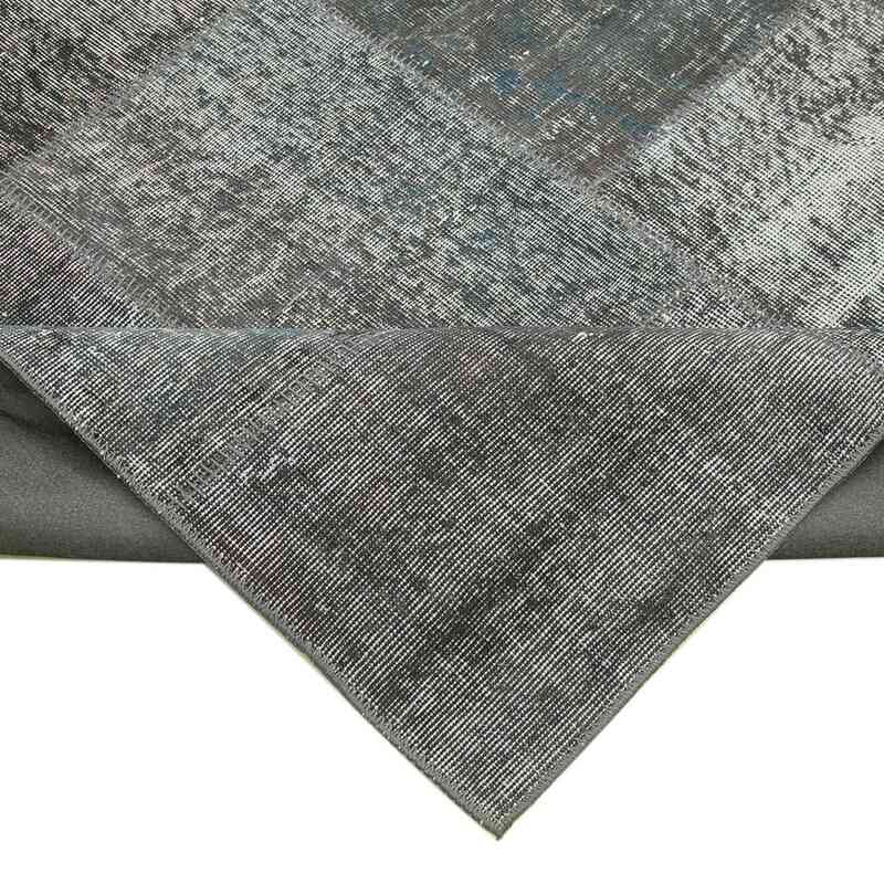 Grey Patchwork Hand-Knotted Turkish Rug - 8' 2" x 11' 6" (98 in. x 138 in.) - K0049824