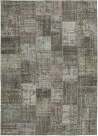 Gri Boyalı Patchwork Halı - 247 cm x 350 cm
