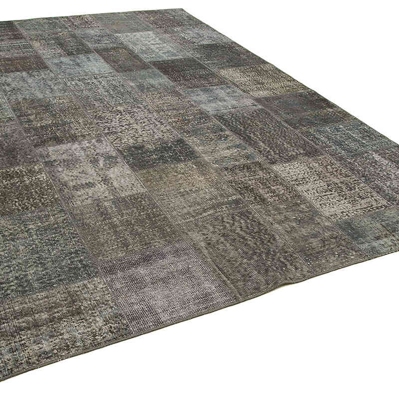 Gri Boyalı Patchwork Halı - 247 cm x 350 cm - K0049828