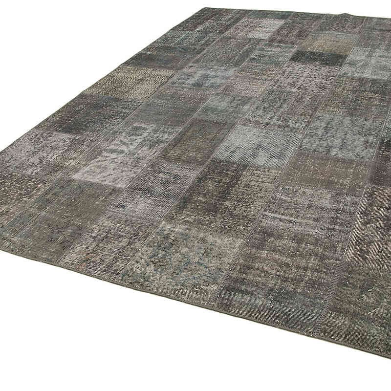 Gri Boyalı Patchwork Halı - 247 cm x 350 cm - K0049828