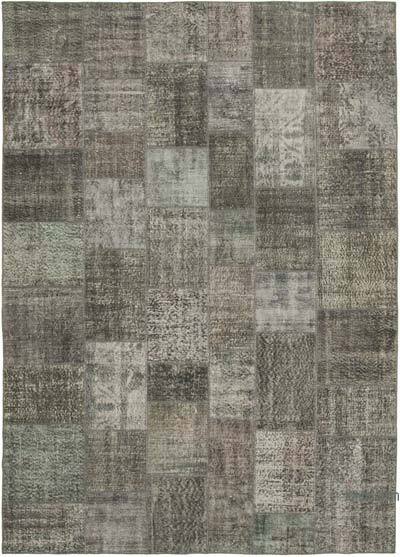 Gri Boyalı Patchwork Halı - 247 cm x 350 cm