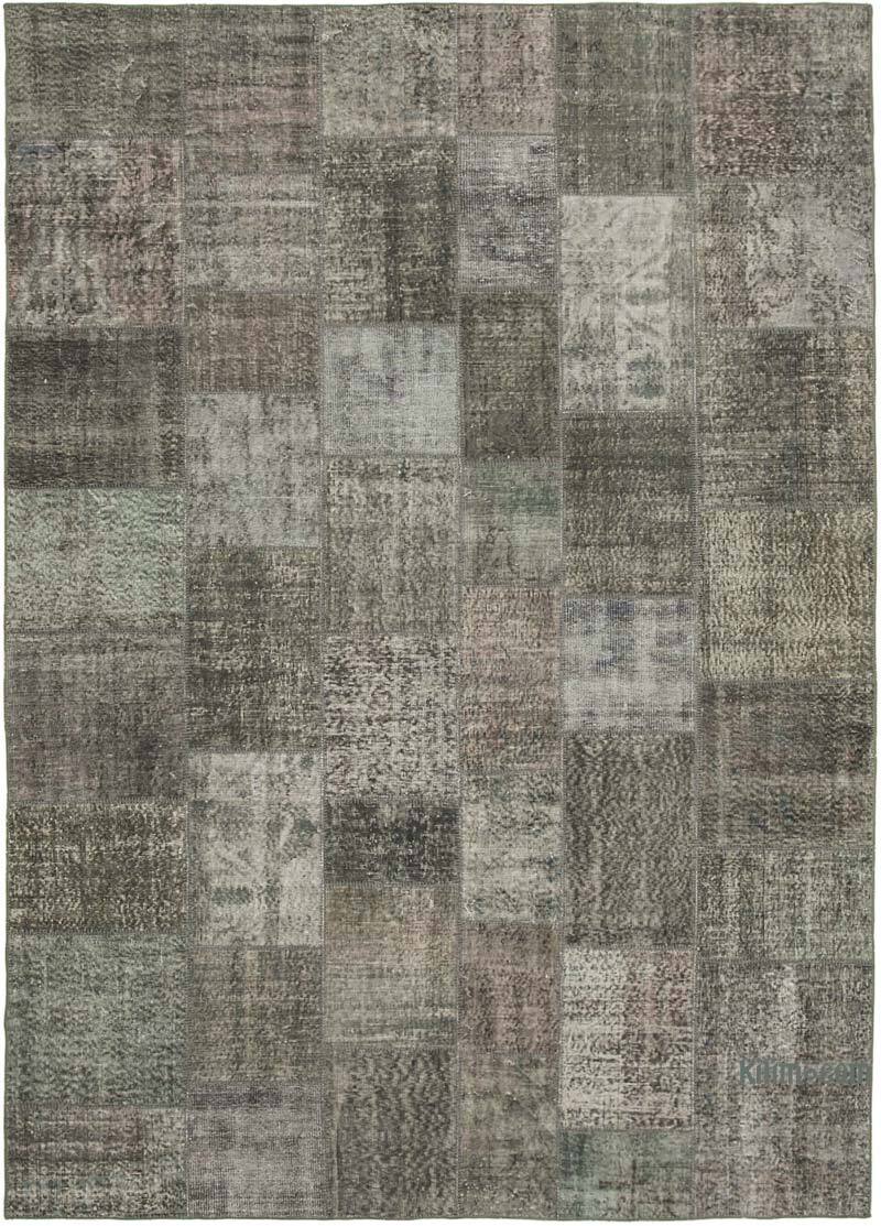 Gri Boyalı Patchwork Halı - 247 cm x 350 cm - K0049828