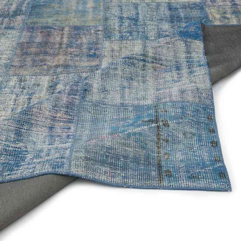Mavi Boyalı Patchwork Halı - 243 cm x 347 cm - K0049830