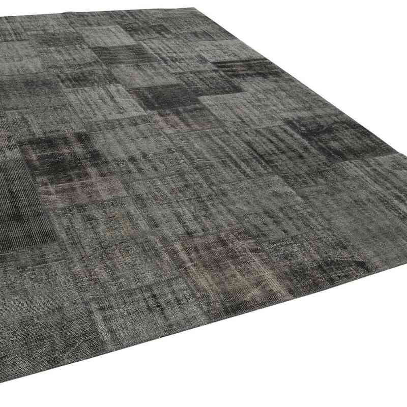 Siyah Boyalı Patchwork Halı - 256 cm x 353 cm - K0049831