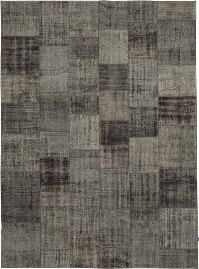 Siyah Boyalı Patchwork Halı - 256 cm x 353 cm