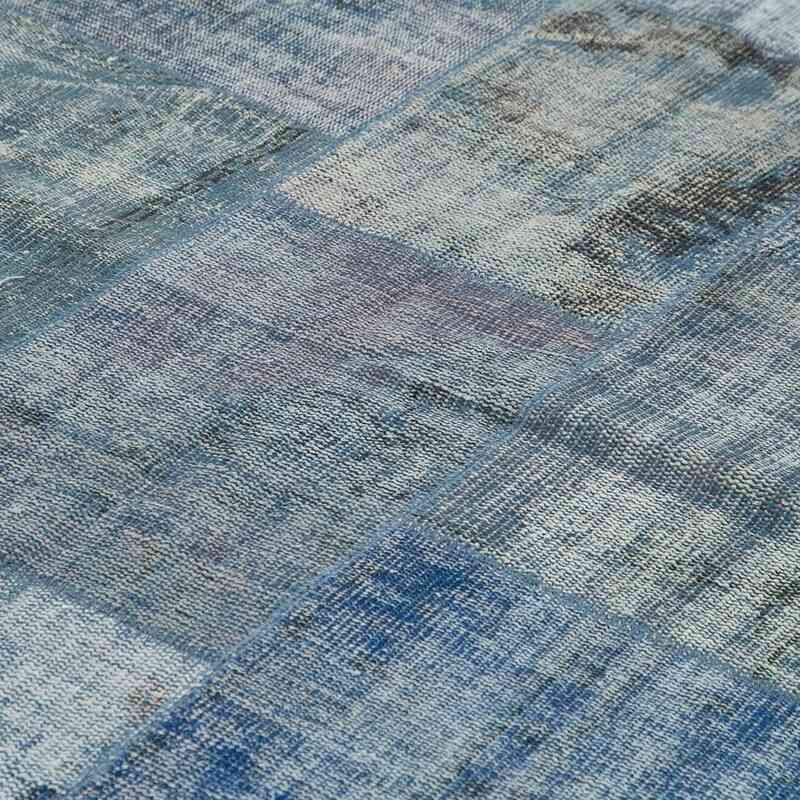 Mavi Boyalı Patchwork Halı - 245 cm x 348 cm - K0049834