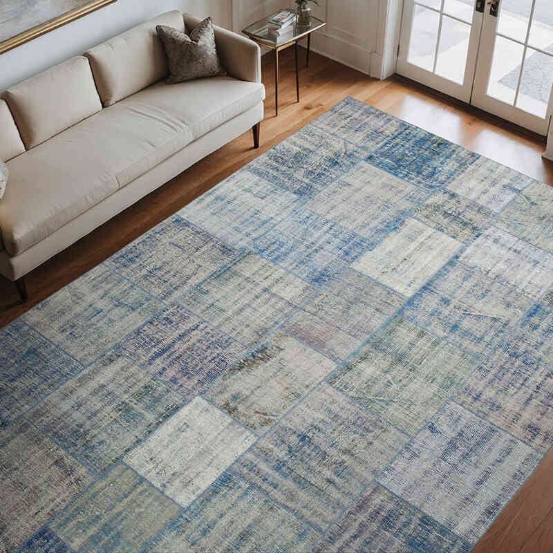 Alfombra De Retazos Turca Sobre-teñida - 245 cm x 348 cm - K0049834