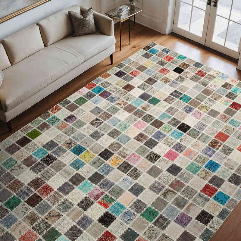 Çok Renkli Boyalı Patchwork Halı - 248 cm x 350 cm - K0049836