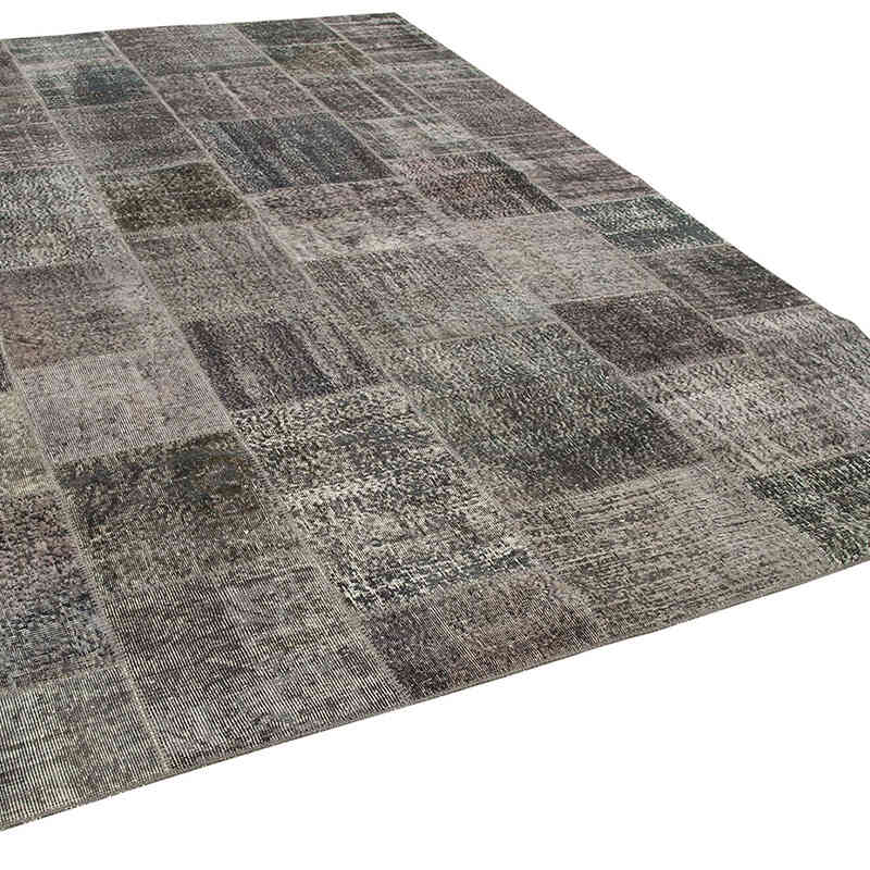 Gri Boyalı Patchwork Halı - 245 cm x 352 cm - K0049841