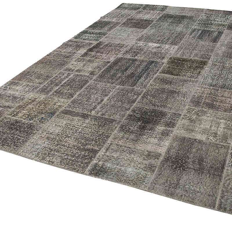 Gri Boyalı Patchwork Halı - 245 cm x 352 cm - K0049841