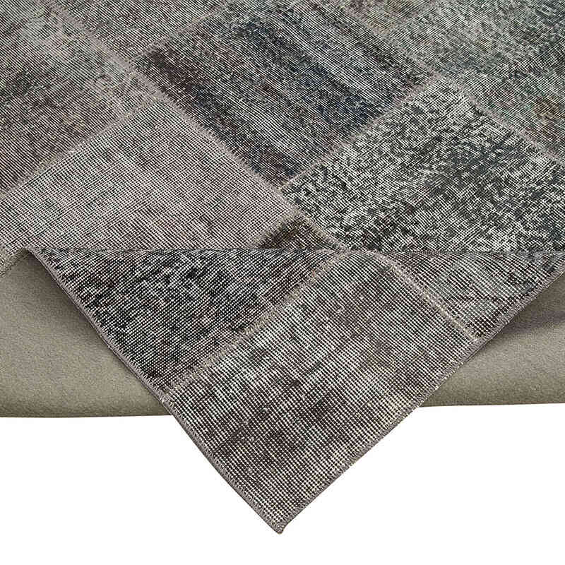 Gri Boyalı Patchwork Halı - 245 cm x 352 cm - K0049841