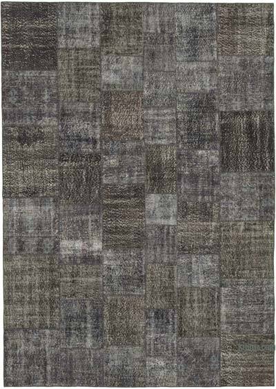 Gri Boyalı Patchwork Halı - 247 cm x 352 cm