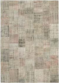 Patchwork Hand-Knotted Turkish Rug - 8' 2" x 11' 7" (98" x 139")