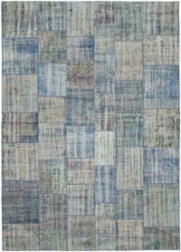 Patchwork Hand-Knotted Turkish Rug - 8' 2" x 11' 5" (98" x 137")
