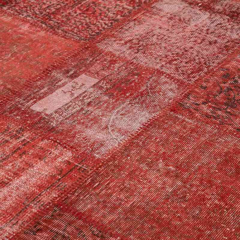 Kırmızı Boyalı Patchwork Halı - 251 cm x 353 cm - K0049849