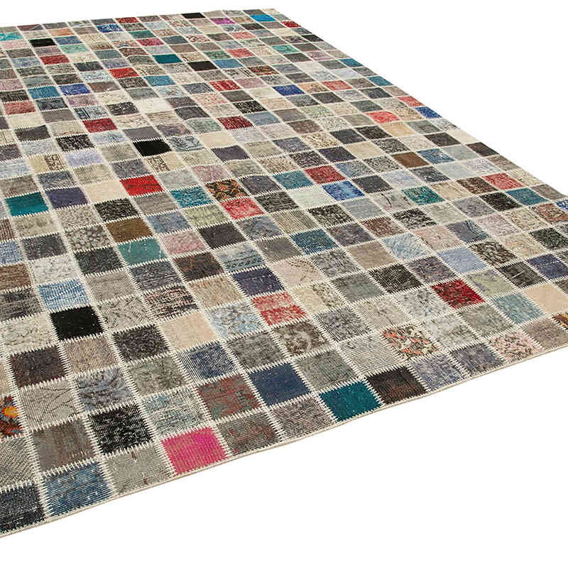 Multicolor Patchwork Hand-Knotted Turkish Rug - 8' 4" x 11' 6" (100" x 138") - K0049850
