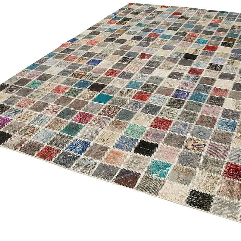 Multicolor Patchwork Hand-Knotted Turkish Rug - 8' 4" x 11' 6" (100" x 138") - K0049850