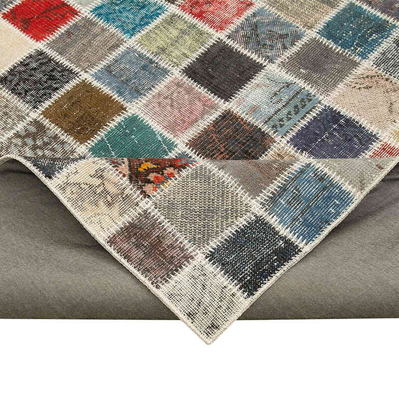 Multicolor Patchwork Hand-Knotted Turkish Rug - 8' 4" x 11' 6" (100" x 138") - K0049850