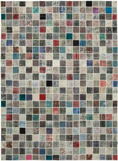 Multicolor Patchwork Hand-Knotted Turkish Rug - 8' 4" x 11' 6" (100 in. x 138 in.)