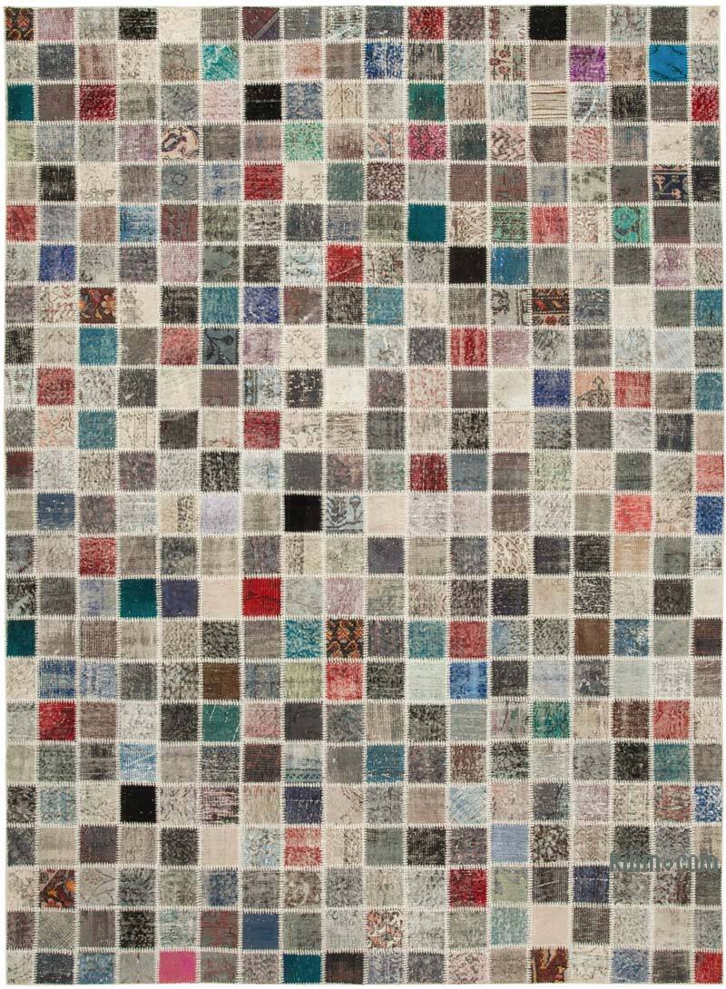 Multicolor Patchwork Hand-Knotted Turkish Rug - 8' 4" x 11' 6" (100" x 138") - K0049850
