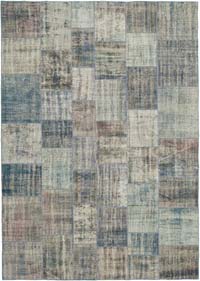 Patchwork Hand-Knotted Turkish Rug - 8'  x 11' 7" (96" x 139")