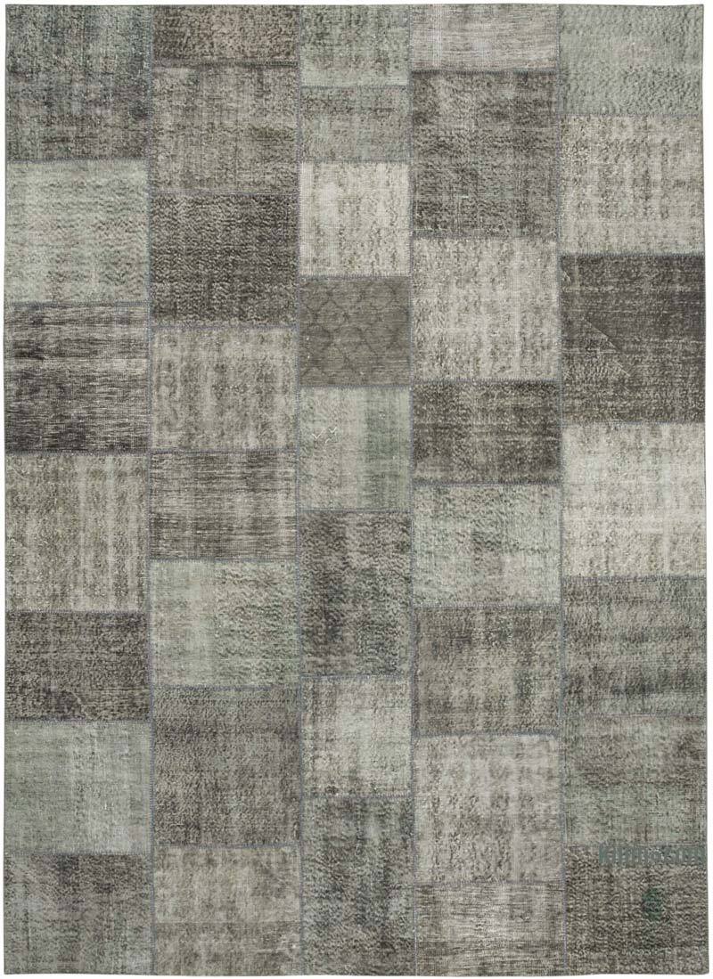 Gri Boyalı Patchwork Halı - 245 cm x 346 cm - K0049852