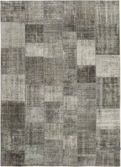Gri Boyalı Patchwork Halı - 248 cm x 346 cm