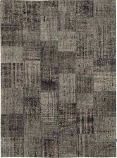Siyah Boyalı Patchwork Halı - 256 cm x 351 cm