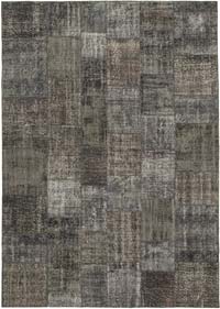 Gray Patchwork Hand-Knotted Turkish Rug - 8' 1" x 11' 6" (97" x 138")