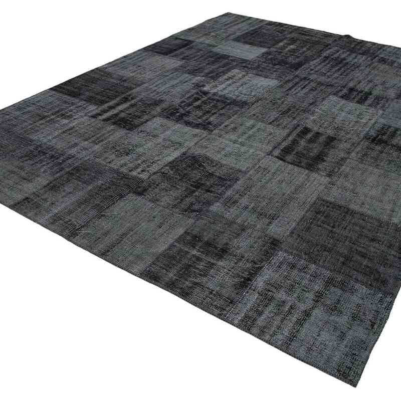 Siyah Boyalı Patchwork Halı - 257 cm x 352 cm - K0049859
