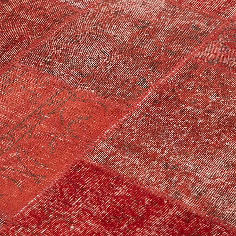 Kırmızı Boyalı Patchwork Halı - 251 cm x 352 cm - K0049860