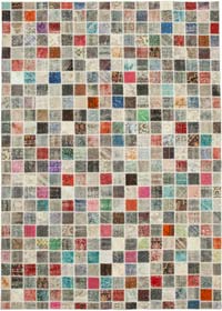 Multicolor Patchwork Hand-Knotted Turkish Rug - 8' 4" x 11' 8" (100" x 140")