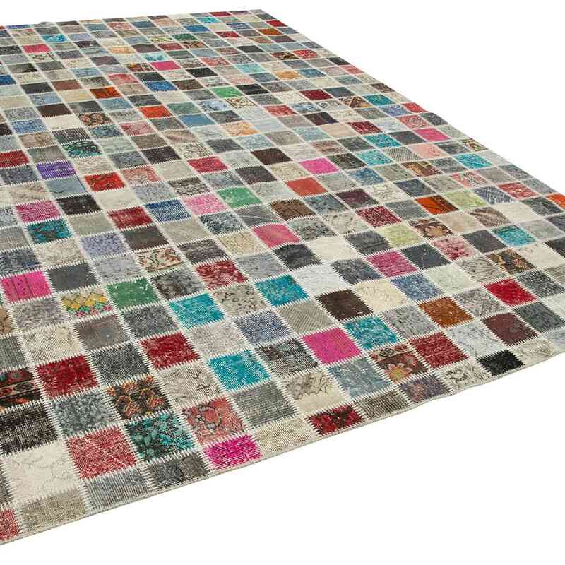 Multicolor Patchwork Hand-Knotted Turkish Rug - 8' 4" x 11' 8" (100 in. x 140 in.) - K0049862