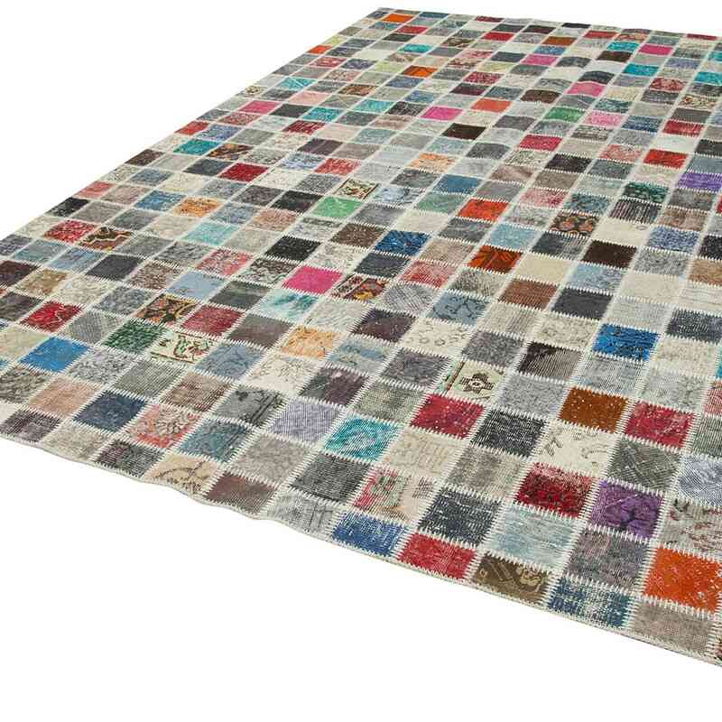Multicolor Patchwork Hand-Knotted Turkish Rug - 8' 4" x 11' 8" (100 in. x 140 in.) - K0049862