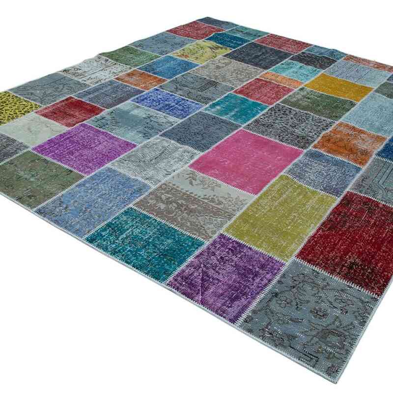 Multicolor Patchwork Hand-Knotted Turkish Rug - 8' 2" x 9' 9" (98 in. x 117 in.) - K0049868