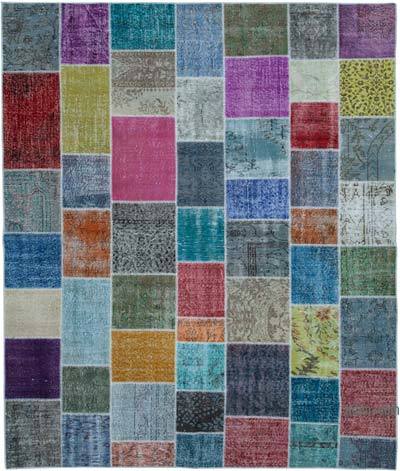 Çok Renkli Boyalı Patchwork Halı - 250 cm x 298 cm