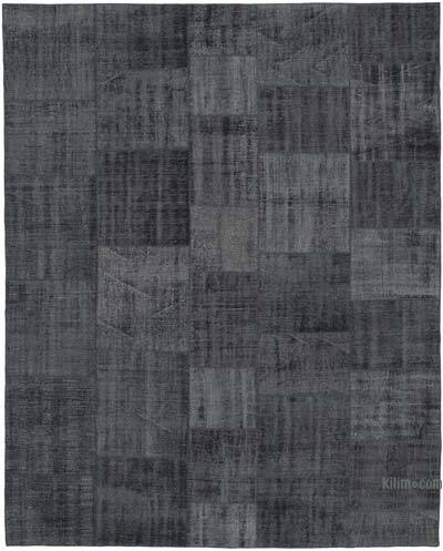 Siyah Boyalı Patchwork Halı - 245 cm x 313 cm