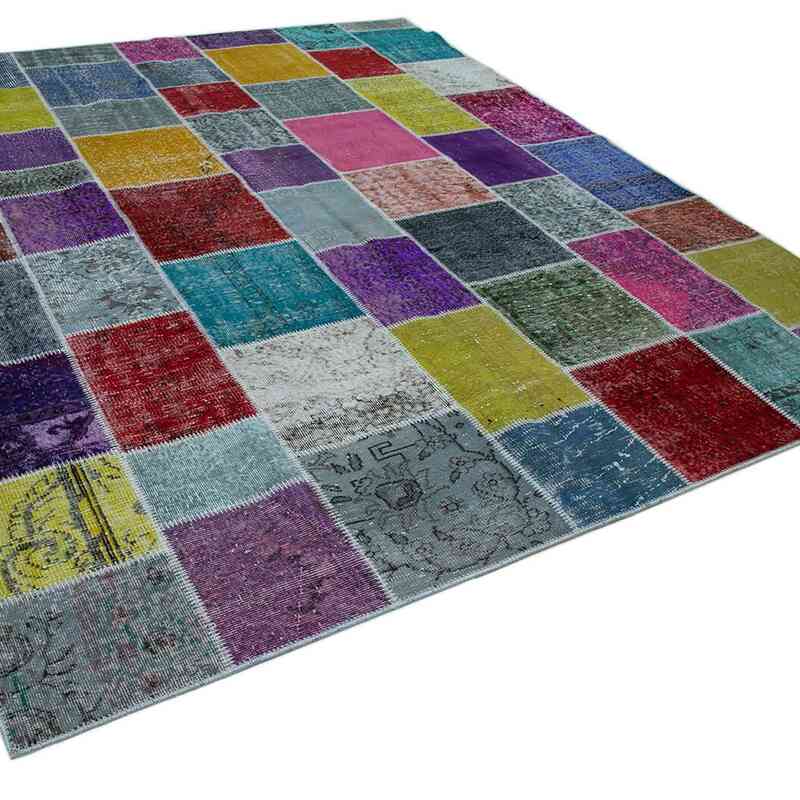Multicolor Alfombra De Retazos Turca Sobre-teñida - 250 cm x 300 cm - K0049880