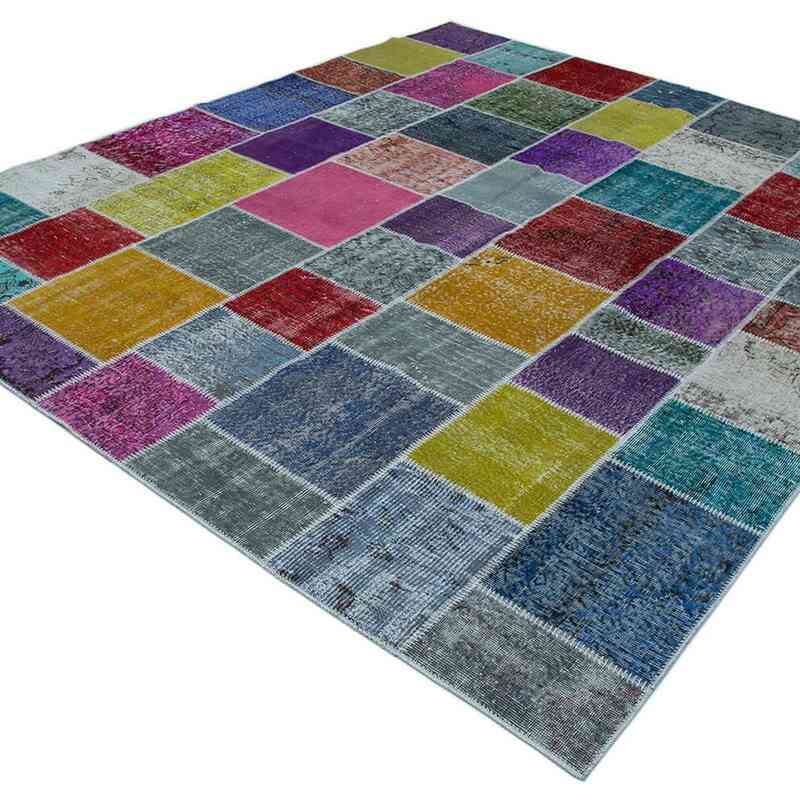 Multicolor Alfombra De Retazos Turca Sobre-teñida - 250 cm x 300 cm - K0049880