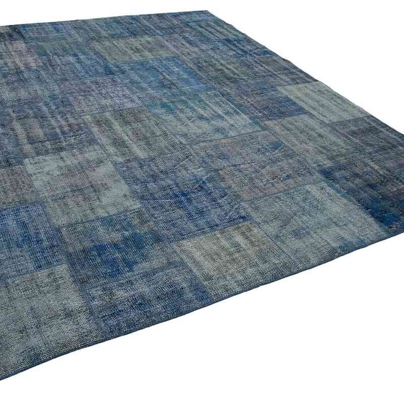 Mavi Boyalı Patchwork Halı - 244 cm x 298 cm - K0049884