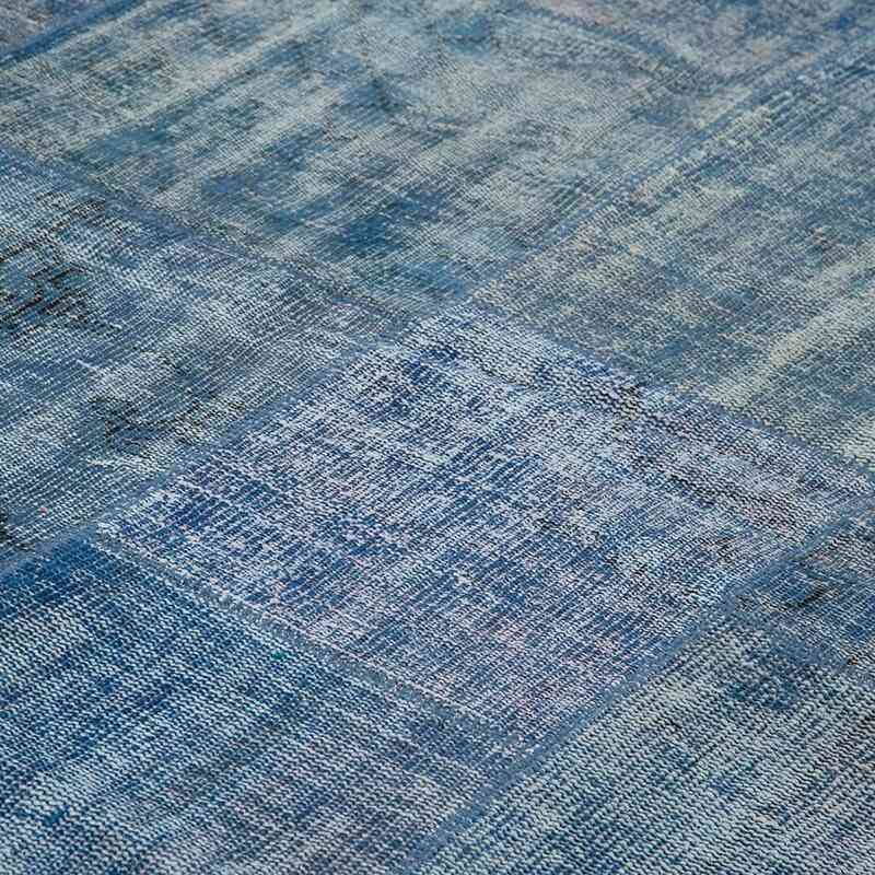 Blue Patchwork Hand-Knotted Turkish Rug - 8'  x 9' 9" (96 in. x 117 in.) - K0049884